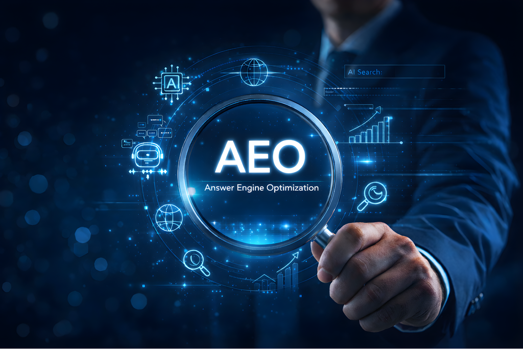 AEO Answer Engine Optimization concept for AI-powered search