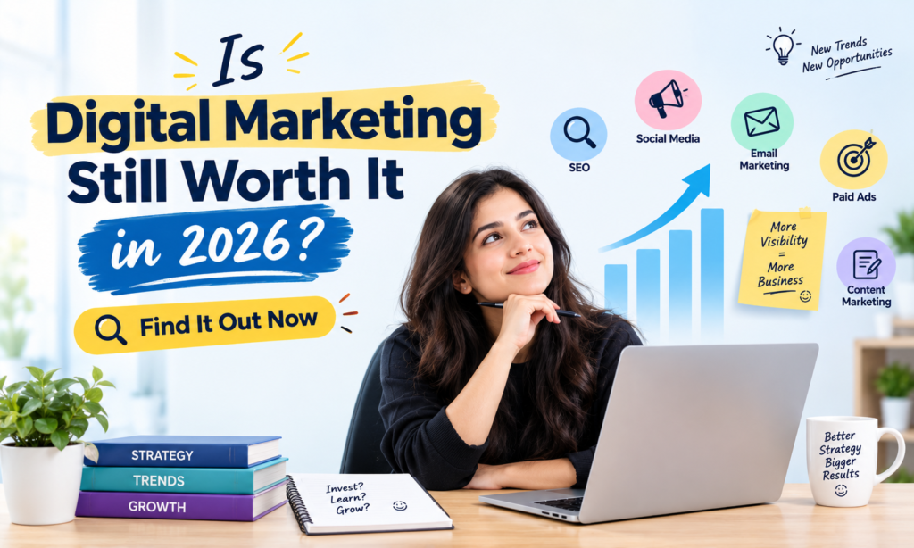 create feature image on Is Digital Marketing Still Worth It in 2026 Find It Out Now